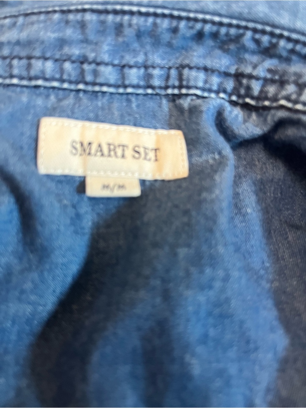 Smart Set Indigo Denim Button-Up Shirt - Picture 4 of 4